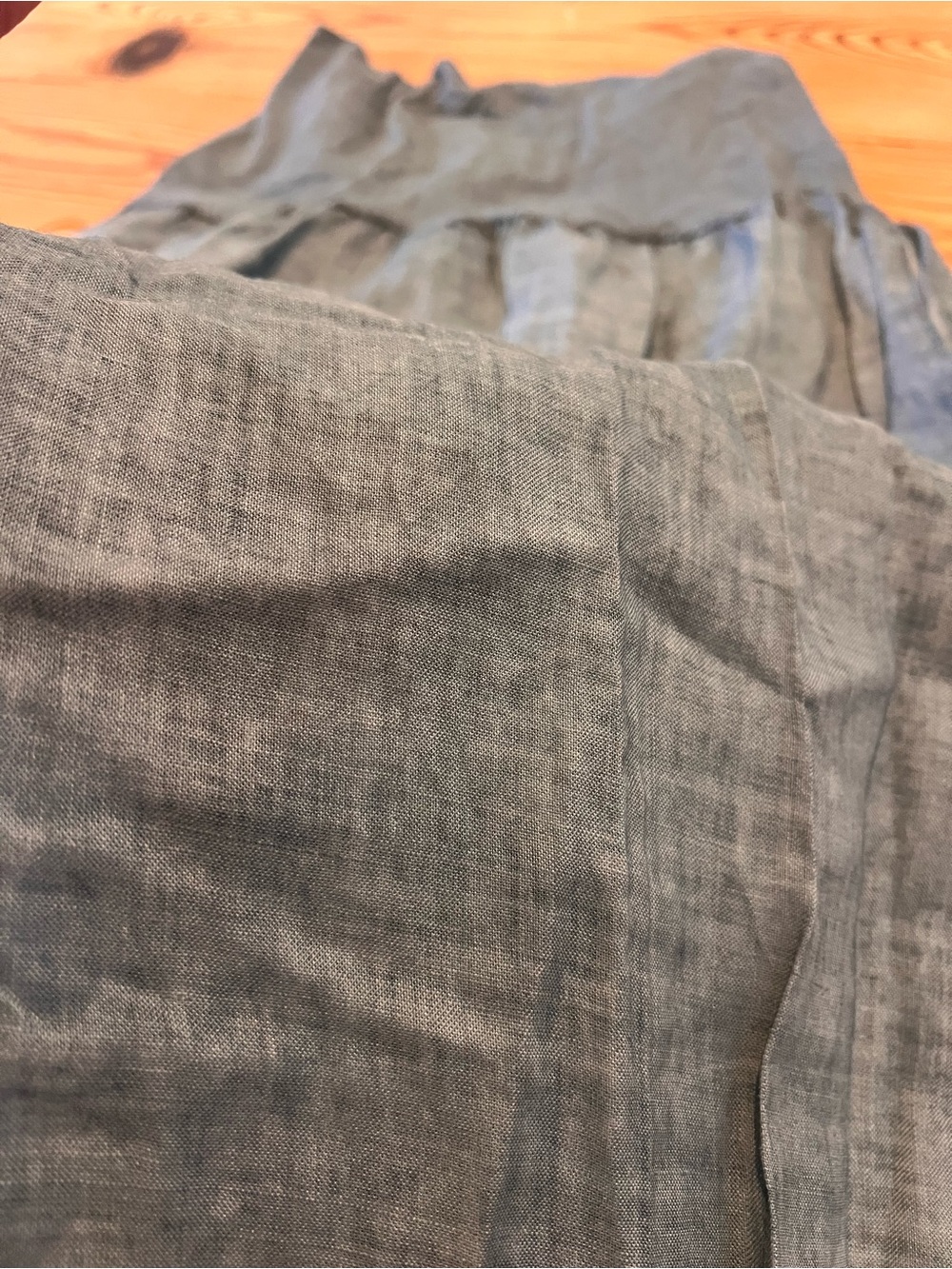 Elan Wide Leg 100% Ramie Pants in Light Blue - Picture 7 of 7